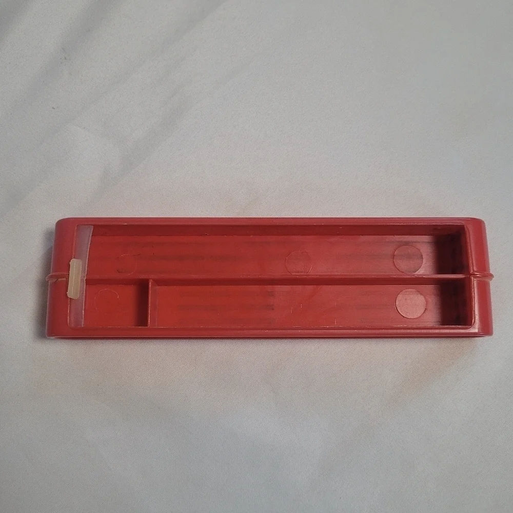 Hasbro Vintage Red Roll Top Pencil Case Made In USA *Rare*